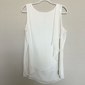 Chico’s Cream Flowy Sleeveless Layered Blouse